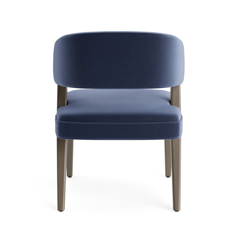Keane Dining Chair, Performance Velvet - Indigo, Driftwood