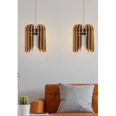 Luminaire suspendu géométrique unique à 2 lumières