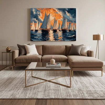 Art nautique gris sur toile
