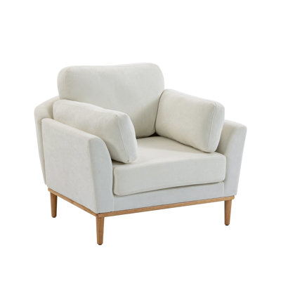 42" Accent Chair  Deep Seat Sofa Comfy  Chair With Throw Pillow For Living Room Chairs Bedroom