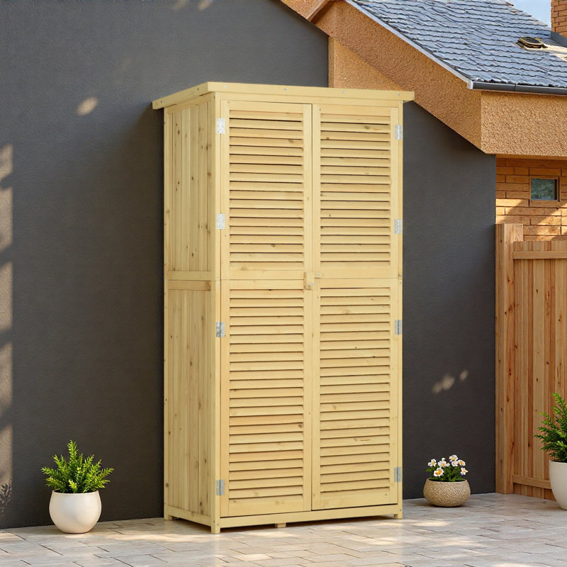 Remise de jardin en bois 3 pi x 5 pi avec portes verrouillables