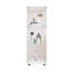 3 Shelves White Glass Display Cabinet - Floor Standing For Bedroom, Living Room, Office Quick Installation Tempered One Door And Install