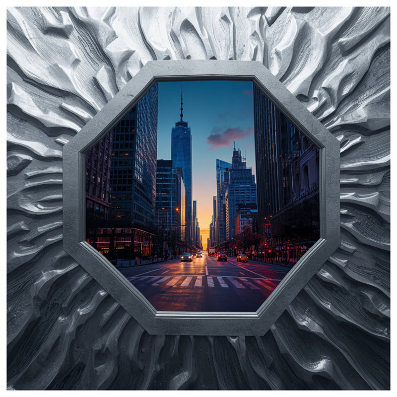 Tapis de bain Sunset Cityscape Skyscrapers, L 34 po x L 21 po
