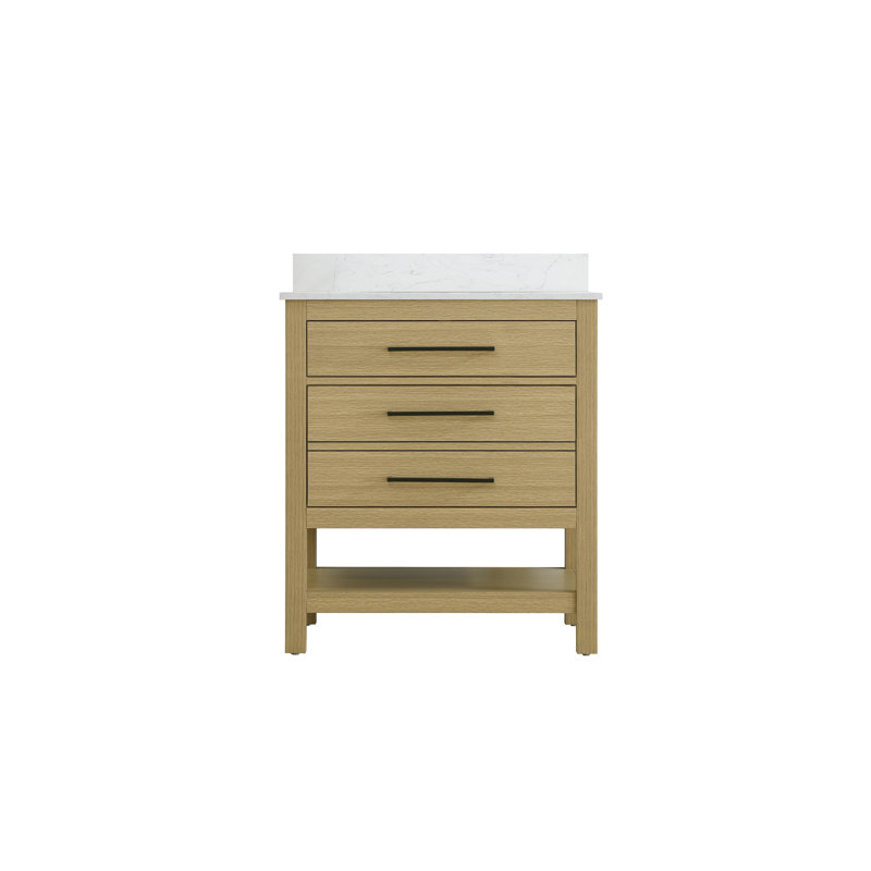 30 inch Single Bathroom Vanity_Modern_VF60530-BS, Honey Brown