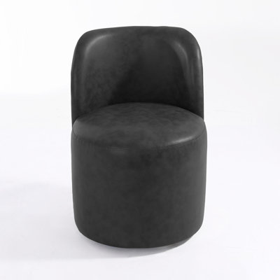 Chaise d'appoint rembourrée en similicuir noir moderne