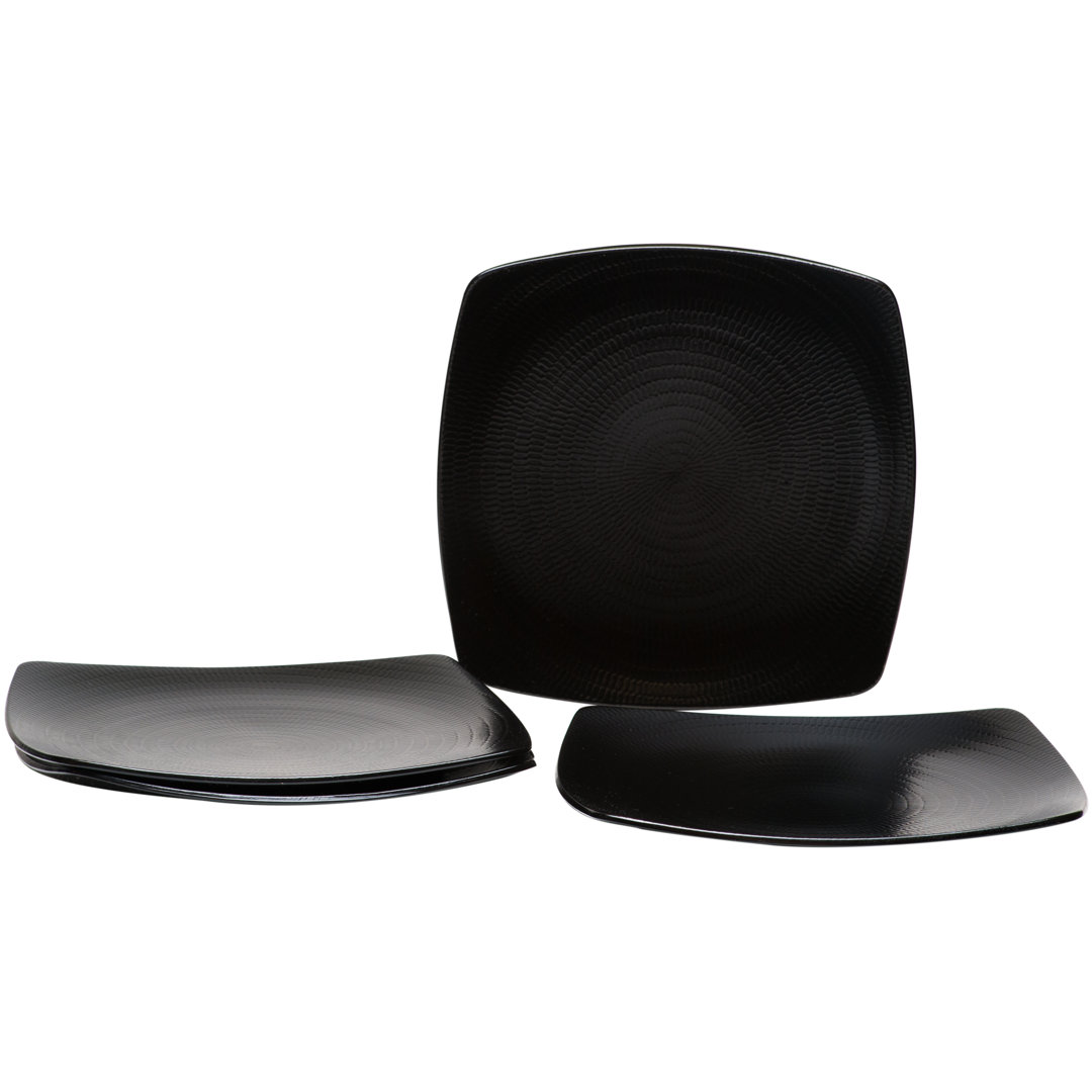 Red Vanilla Rice Square Dinner Plate (Set of 4) Red Vanilla 