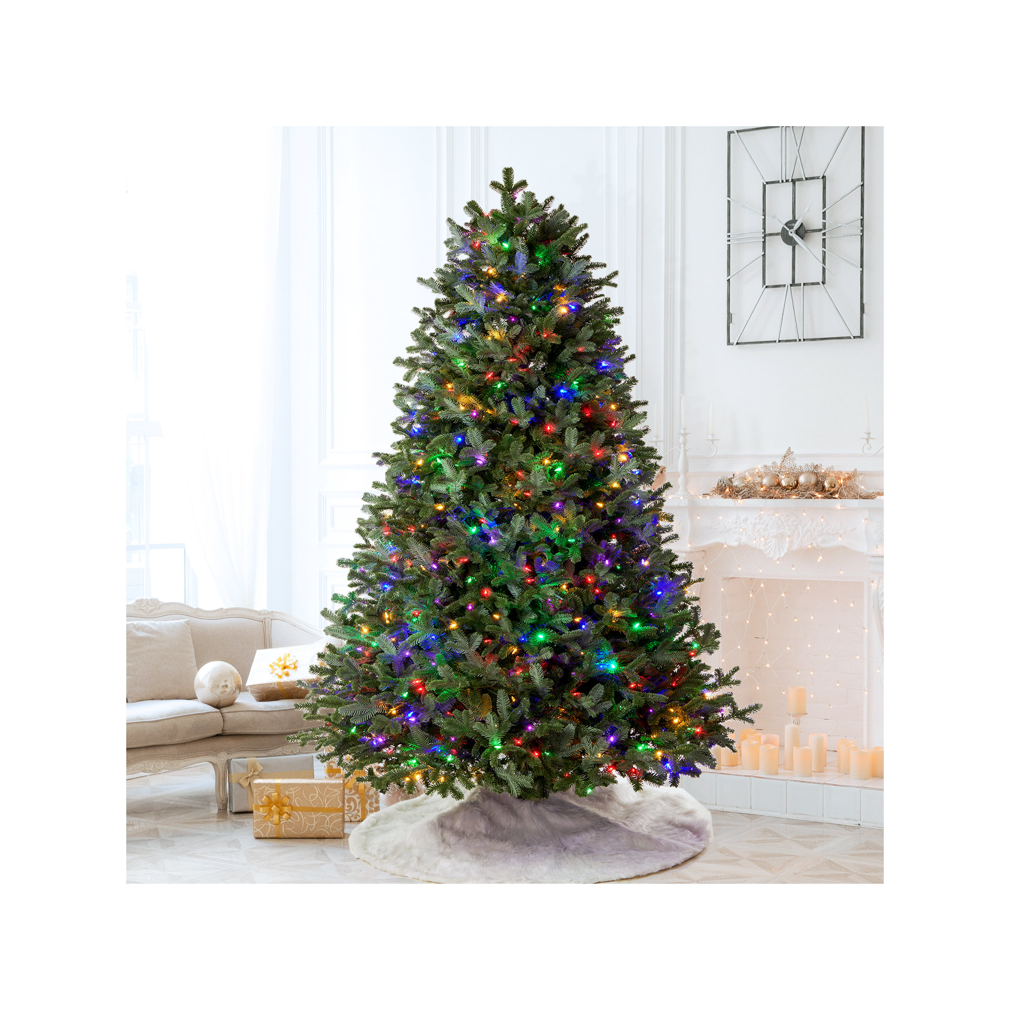 Pre-lit Fraser Fir Christmas Tree, 7.5'