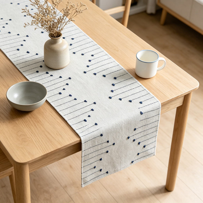 Chemin de table Boho pour décor rustique de style campagnard, décoration de table de salle à manger en toile de jute style macramé