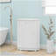 Armoire de rangement blanche en coin avec tablette réglable-1391056904