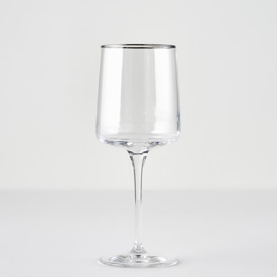 Premium Wine Glass With Silver/Gold Rim