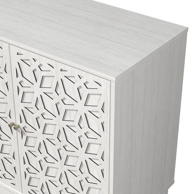 Ensemble de salon moderne avec buffet Weddel Basilico, Perle chêne blanc