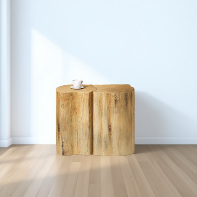 2-in-1 Irregular MGO End Table, Split Design, Small Space Friendly, Indoor Outdoor Use