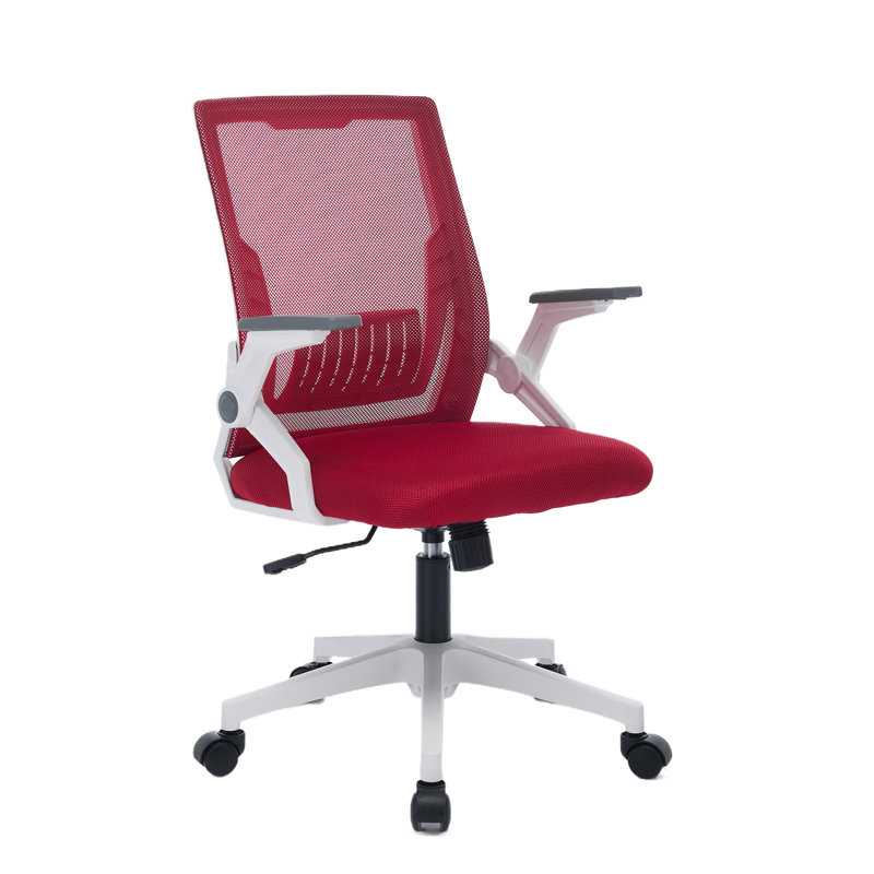 Chaise de bureau ergonomique Bleona, Rouge, Blanc