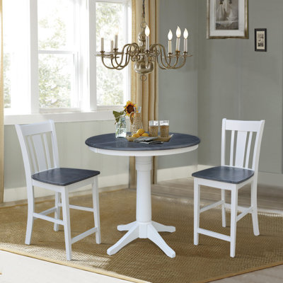 Dibora Counter Height Extendable Solid Wood Dining Set