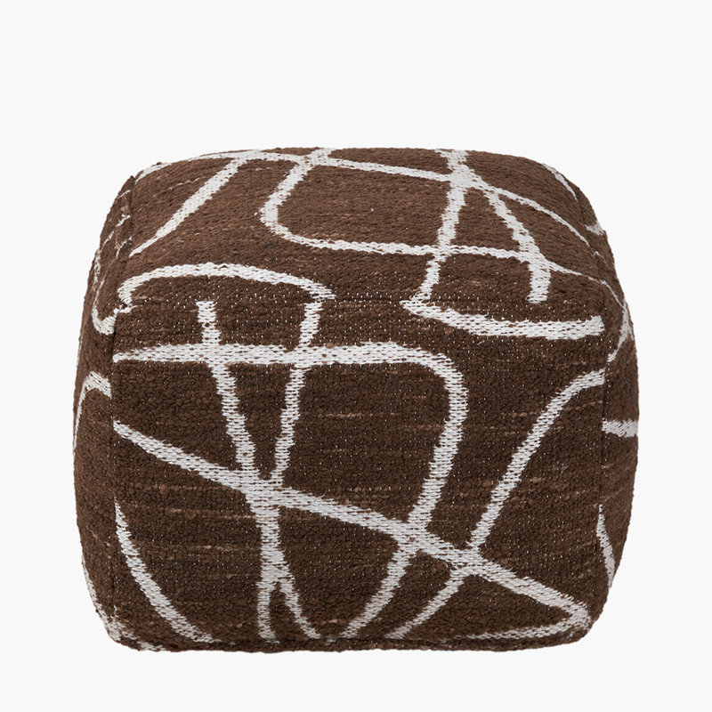 Swirl Brown Upholstered Outdoor Ottoman