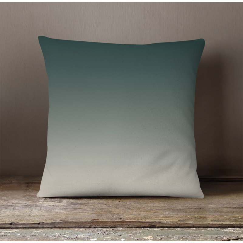 Throw Pillow With Insert, Green/Beige Ombre 3, 20"H x 20"W