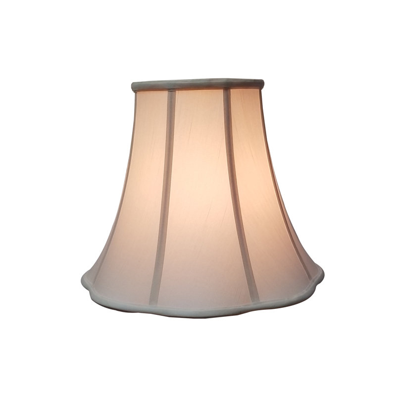 Abat-jour cloche en soie / shantung (araignée), Coquille d'œuf / Blanc cassé, H 11,5 po x l 14 po x P 14 po
