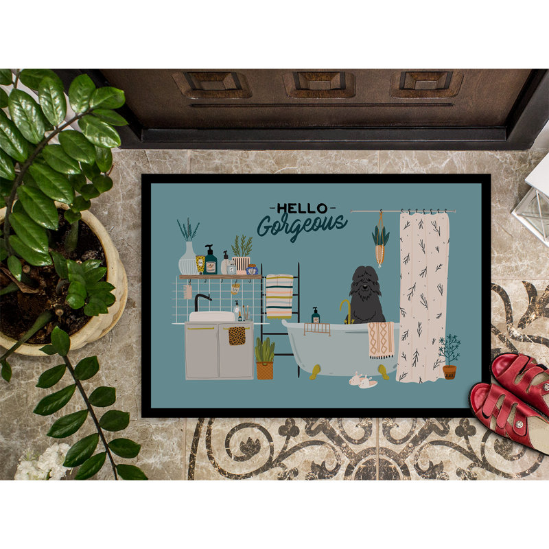 Schnauzer miniature noir dans la baignoire Gores 24X36 CK7473JMAT_Dog, Bouvier des Flandres