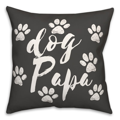  Dog Papa Paws Square Pillow Cover & Insert