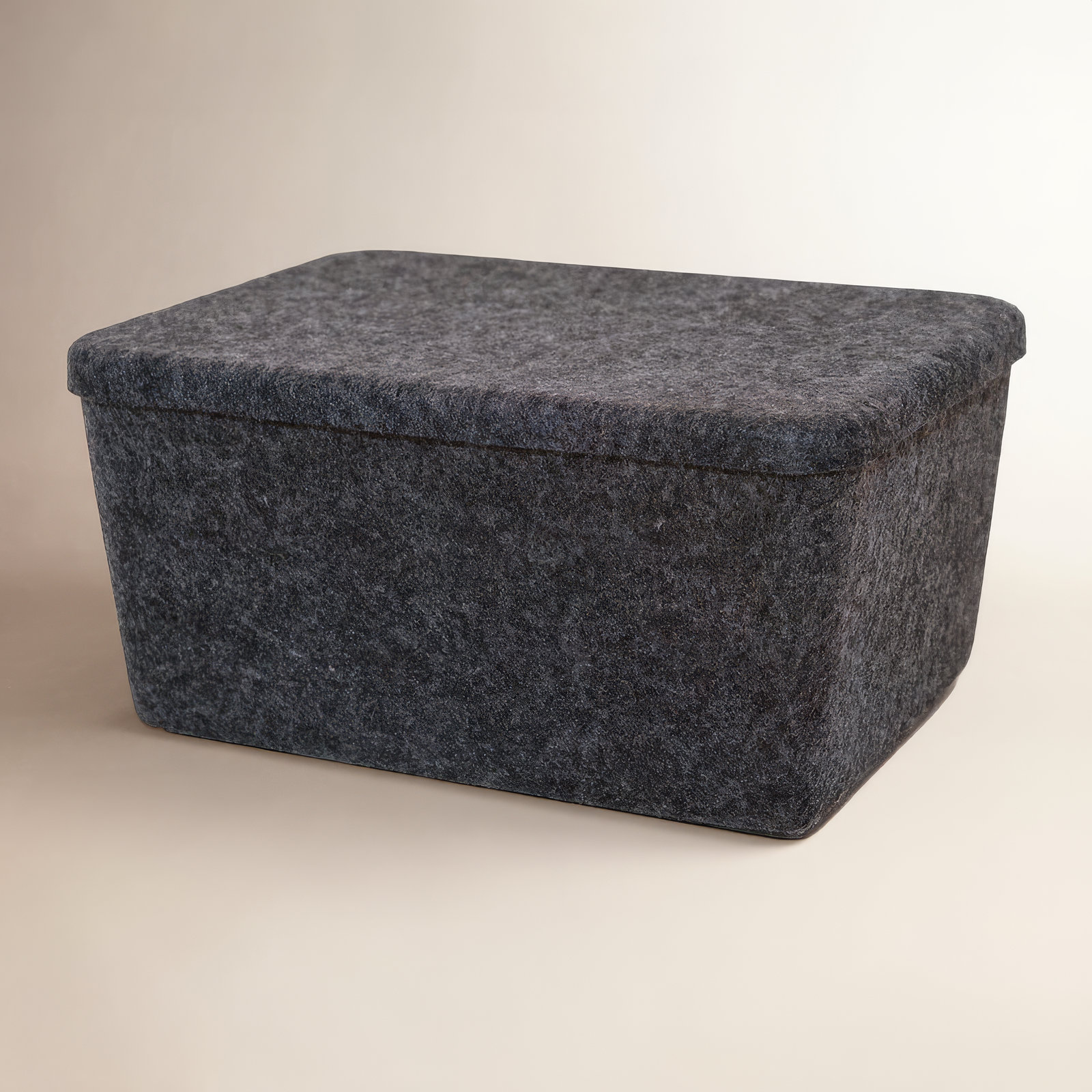 Sculpted Felt Wool Storage Bin, Black