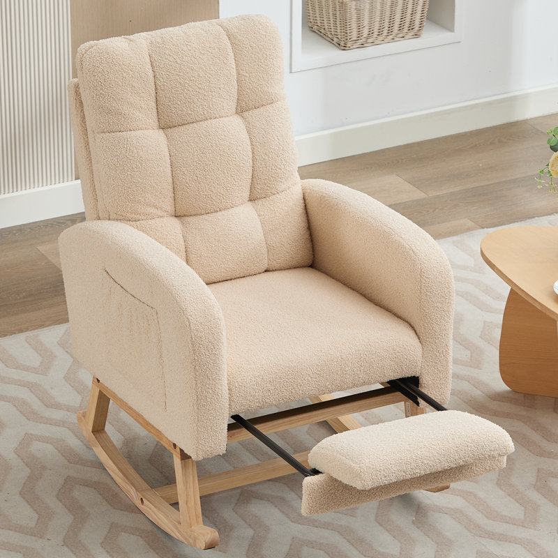 Solid Wood Rocking Chair, Beige