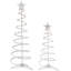 Ensemble de 2 arbres en forme de cône de Noël en forme de spirale d'extérieur clair 4 pi 6 pi