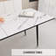 Table de salle à manger extensible 47 po à 63 po, marbre blanc scintillant, industrielle moderne pour la cuisine et la salle à manger, avec pieds en métal noir