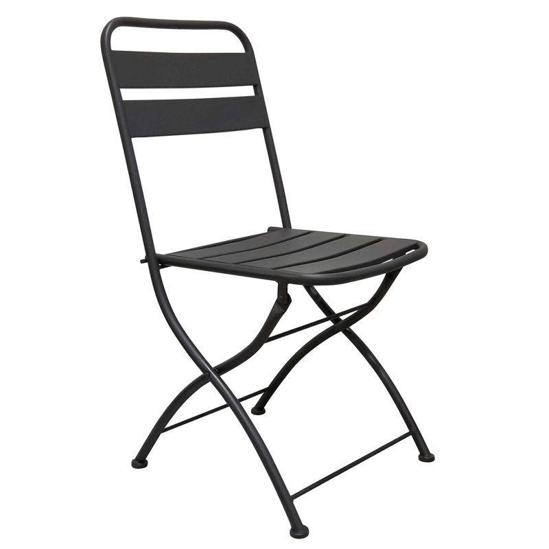 MoretinMarsh Steel Patio Folding Chair Folding Chair Set, Anthracite
