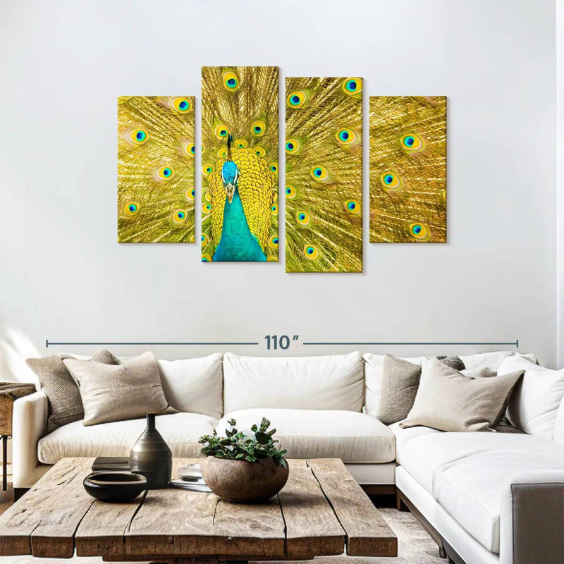Brampt Glorious Peacock Feather, 48" H x 75" W