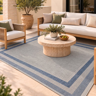 Tapis intérieur / extérieur beige / crème à 3 rayures Caherty Dover Classic