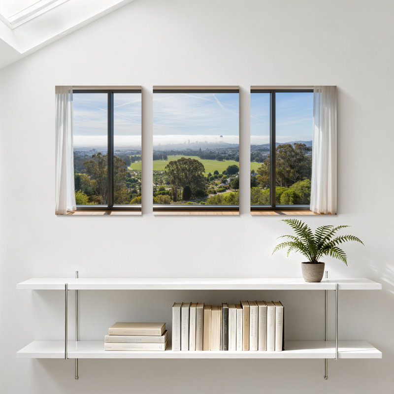 Ensemble de 3 impressions d'art sur toile, paysage urbain et paysage urbain, H 30 po x l 60 po