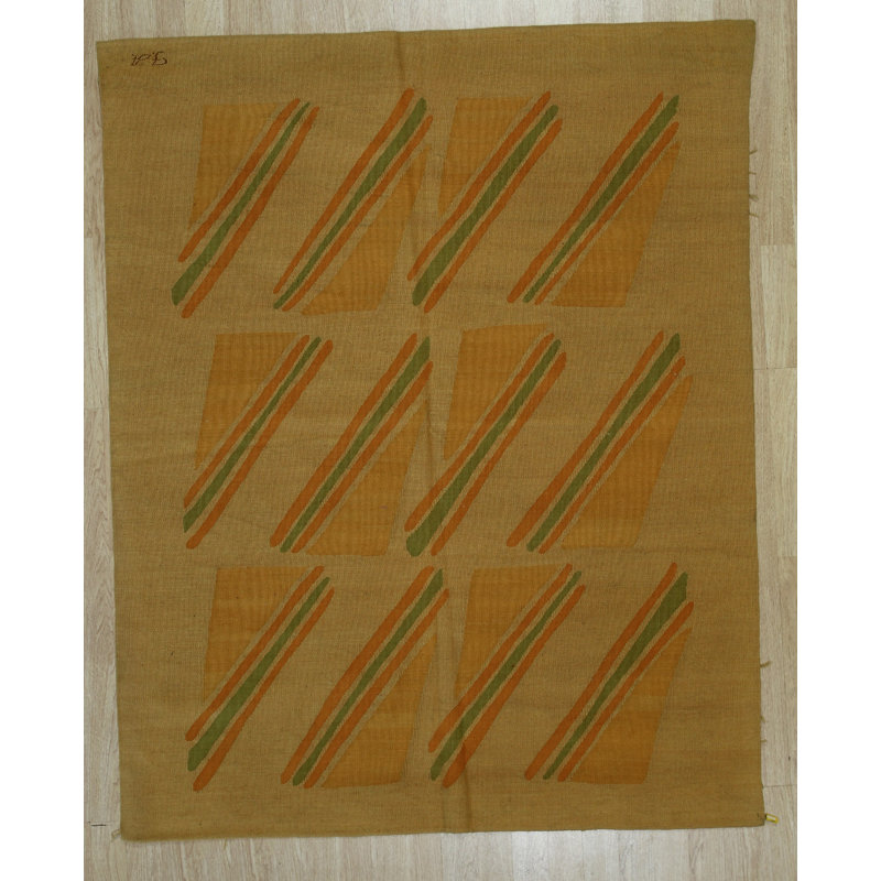 Tapis contemporain en laine tissé à plat beige Sloane Maya