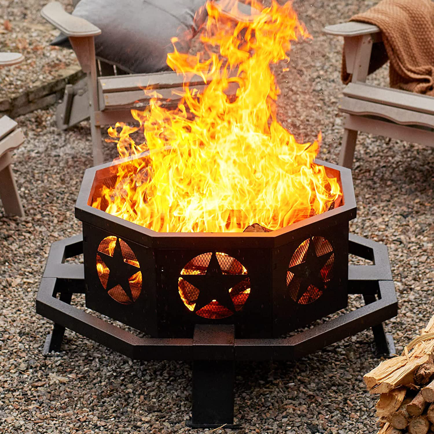 The Twillery Co Mariel 17 52 H X 35 04 W Steel Wood Burning Outdoor 