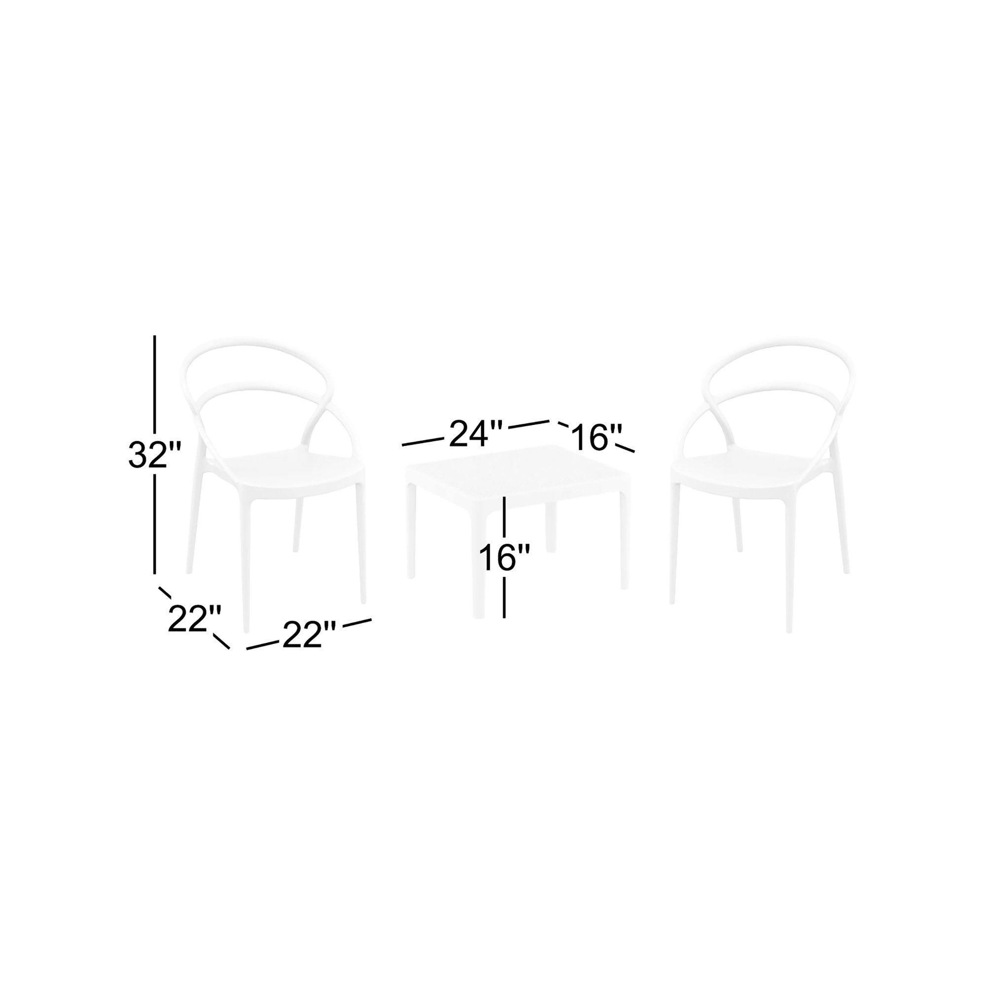 Farrah Grover 2 Person Seating Set, White