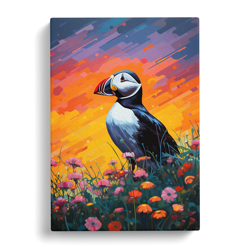 Puffin Colour Field - No Frame Print, 60cm H x 40cm W x 3cm D