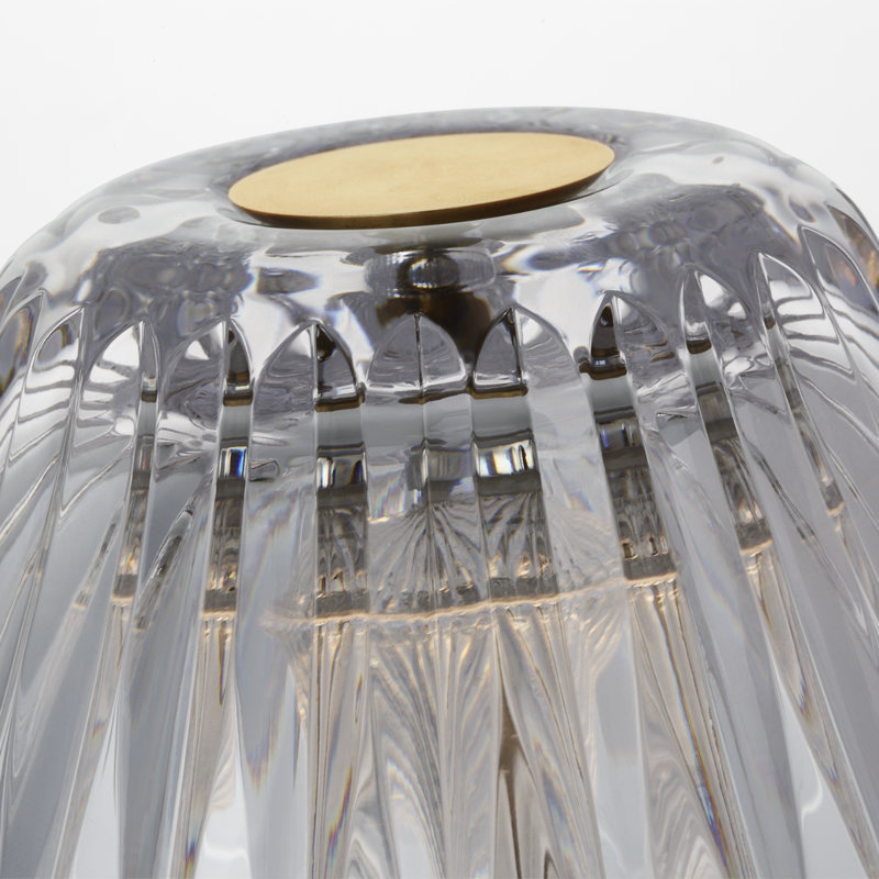 Waterford Blaze Rechargeable Table Lamp with Clear Crystal, 11.5" H x 5.75" W x 5.75" D, Gold