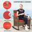 Steel, Wicker, Polyester Rocking Chair-366003179