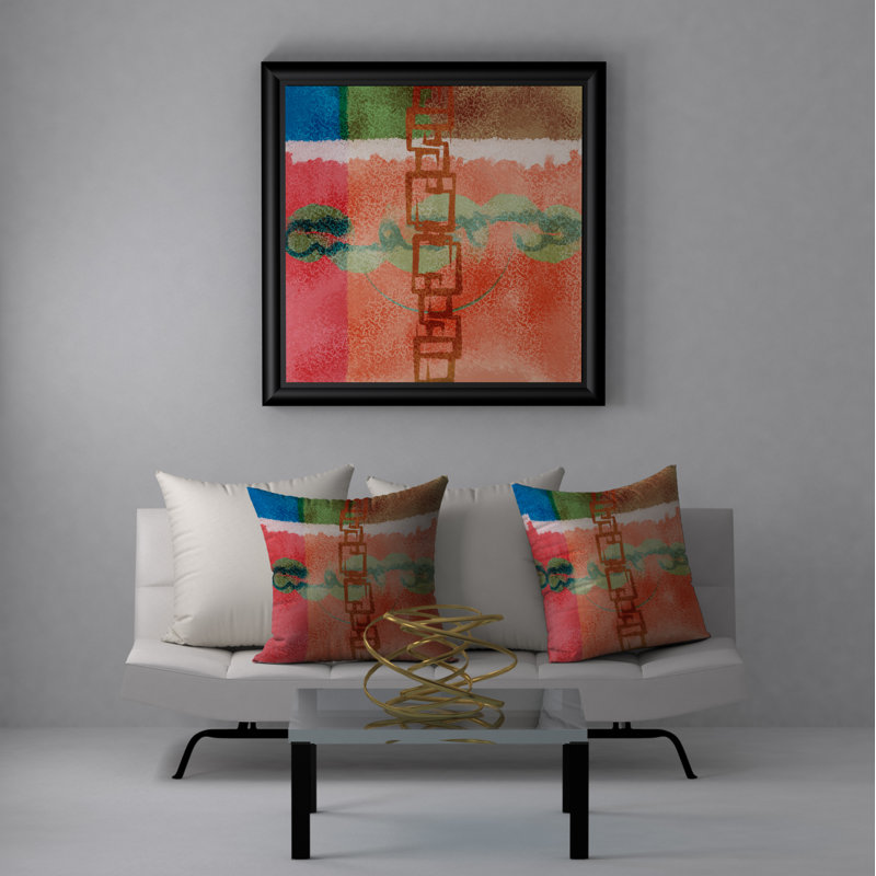 Abstract Reversible Throw Pillow, 18" H x 18" W