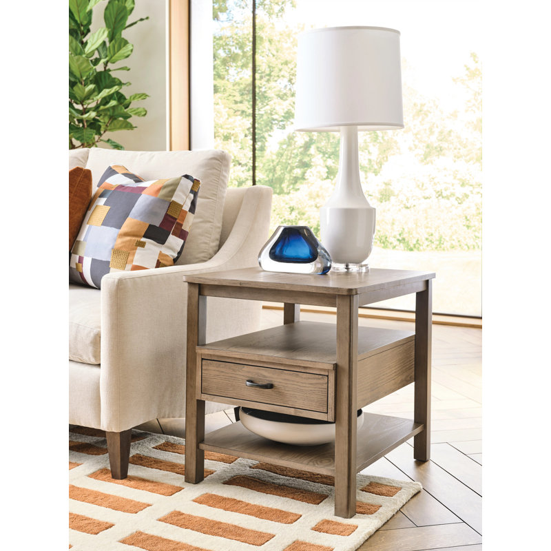 Rectangular Drawer End Table-deep, 24" H x 22" W x 26" D, Tan