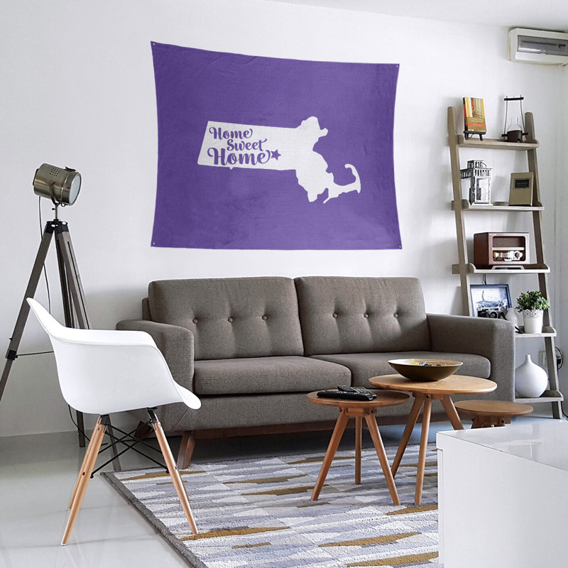 Tapisserie murale Home Sweet Worcester, H 88 po x l 104 po, Mauve