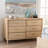 Camodeca Japandi Sun-Bleached Braided Rattan 6-Drawer Dresser