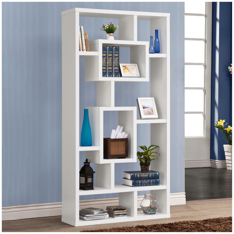 Bibliothèque blanche à 10 tablettes, Blanc