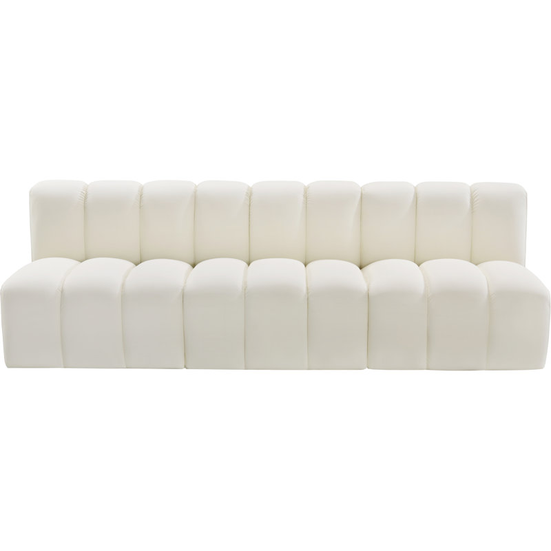Canapé en cuir végétalien 89,5 po Izzac, Cuir crème végétalien