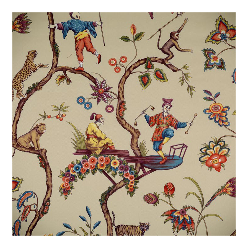 Chinoise Exotique Fabric, Ecru