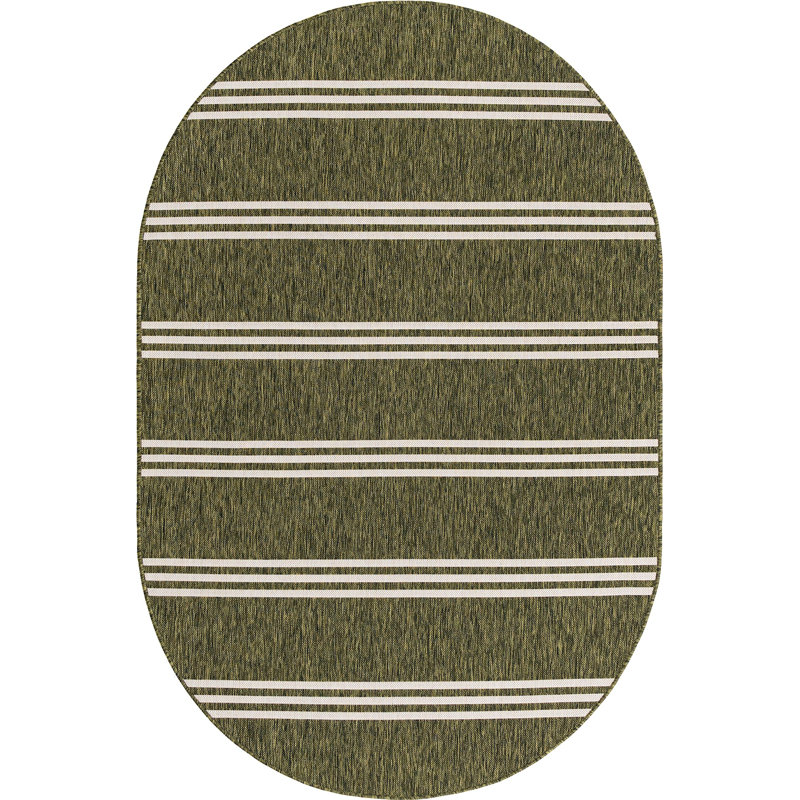 Outdoor Destiny Area Rug Gem Color, Oval 5'3" x 8'