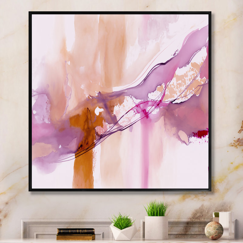 Serenity in Rasberry Blush III - reproduction sur toile, H 24 po x l 24 po x P 1 po, Toile avec cadre flottant noir