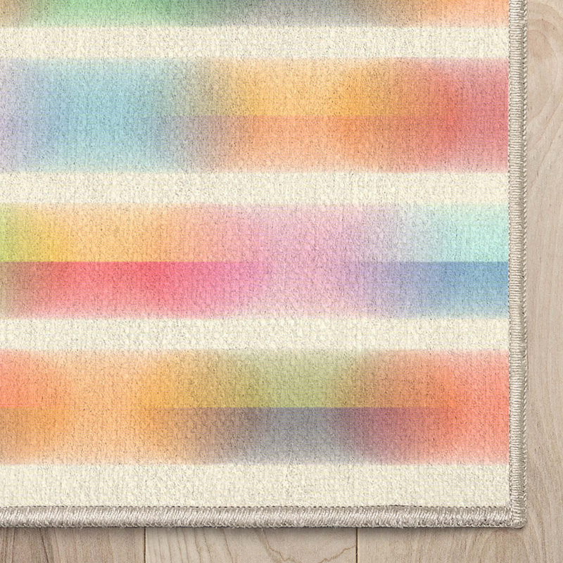 Shanea Stripes Multi Color Modern Geometric Flat-Weave Rug, Rectangle 5'3" x 7'3"