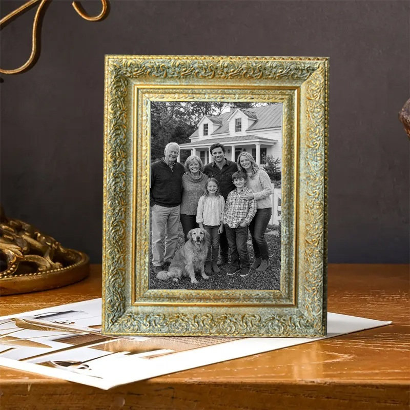 Cadre photo polyvalent doré antique 1PC pour photos 5 "x 7" et cadeaux pour la maison neuve, L 5 po x H 7 po, 1, Antique Gold