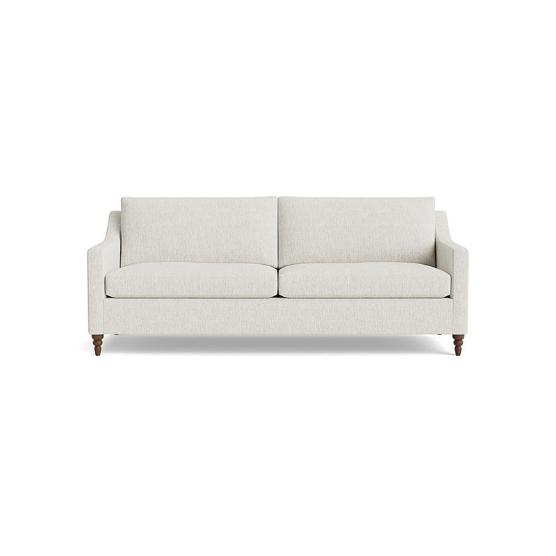 Vera Sofa (85"), Walnut Finish (Turned), Performance Weave - Snow