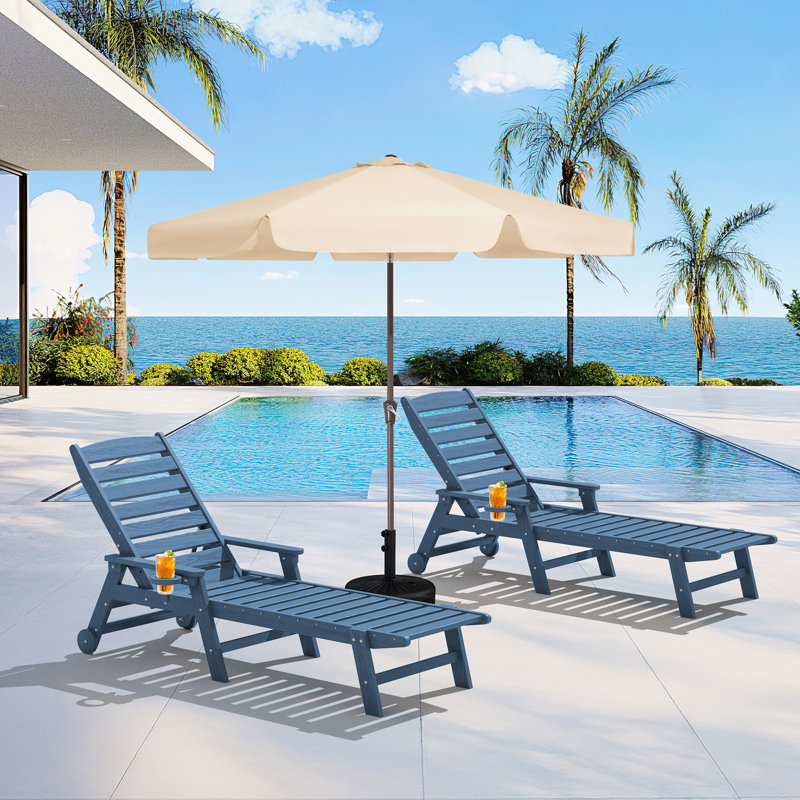 Chaise longue d'extérieur Swann, Marine